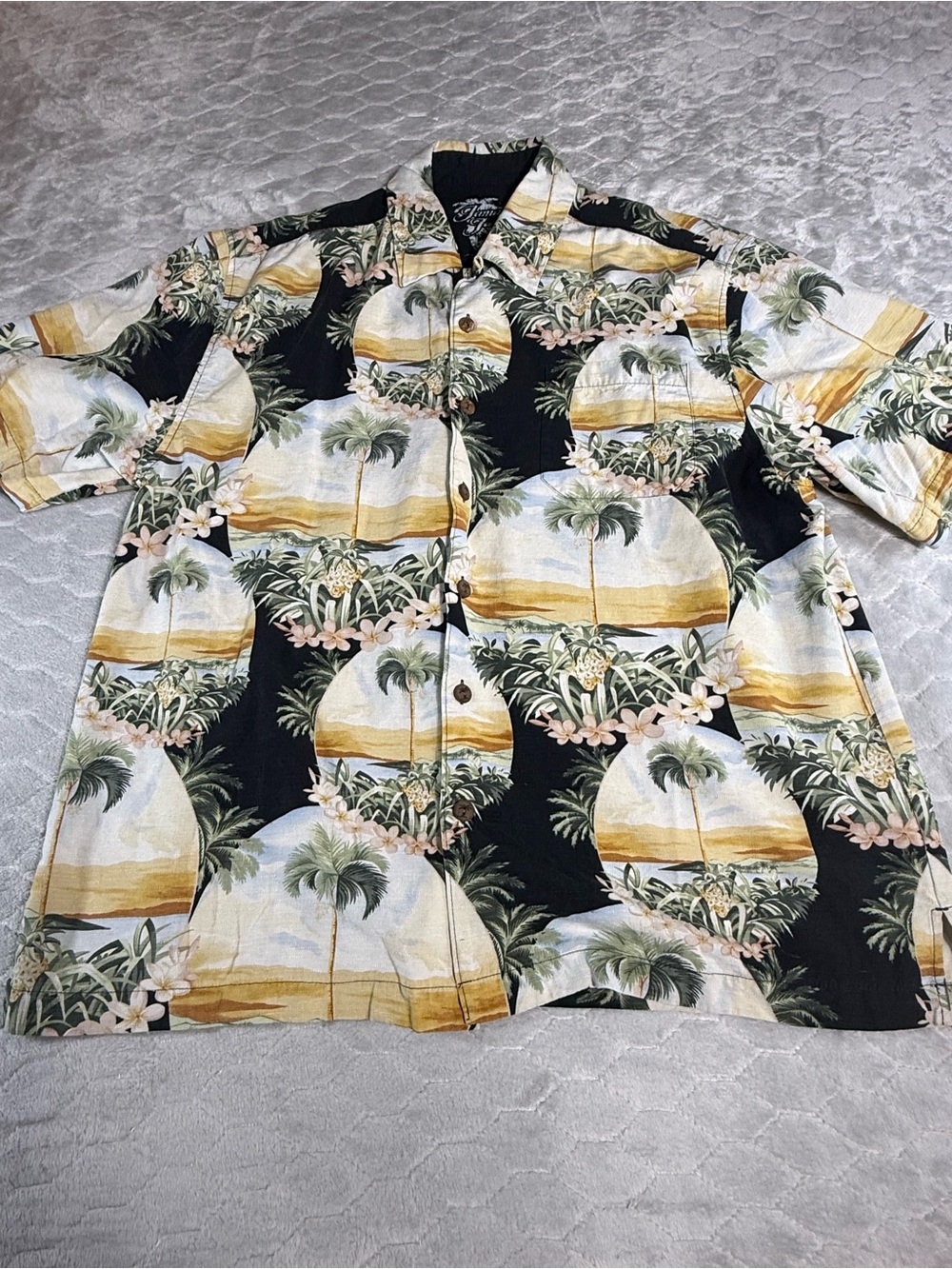 Jamaica Jaxx 100% Silk Hawaiian Camp Shirt Men’s Large Tropical